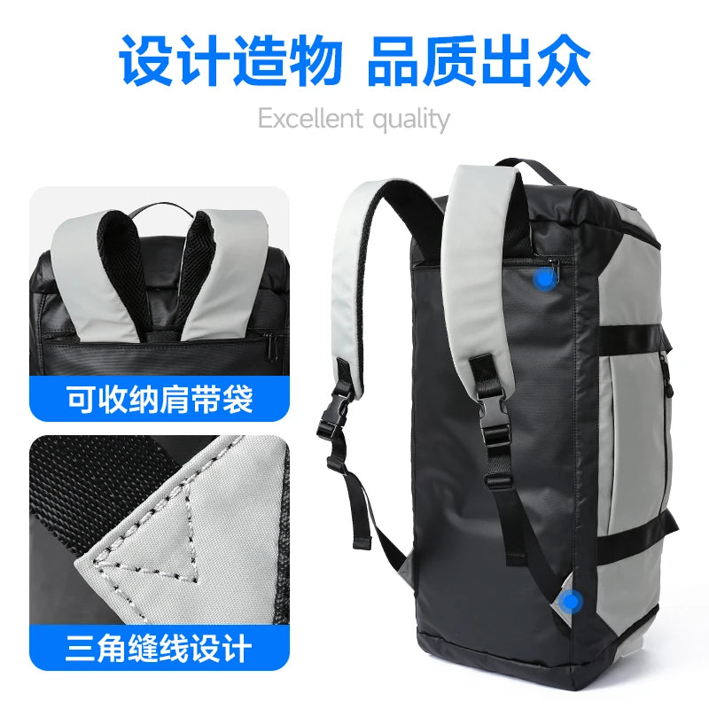 Men Travel Backpack 40L Large Capacity Sport Outdoor Waterproof Multifunction Handbags with Wet and Dry Pocket for Youth