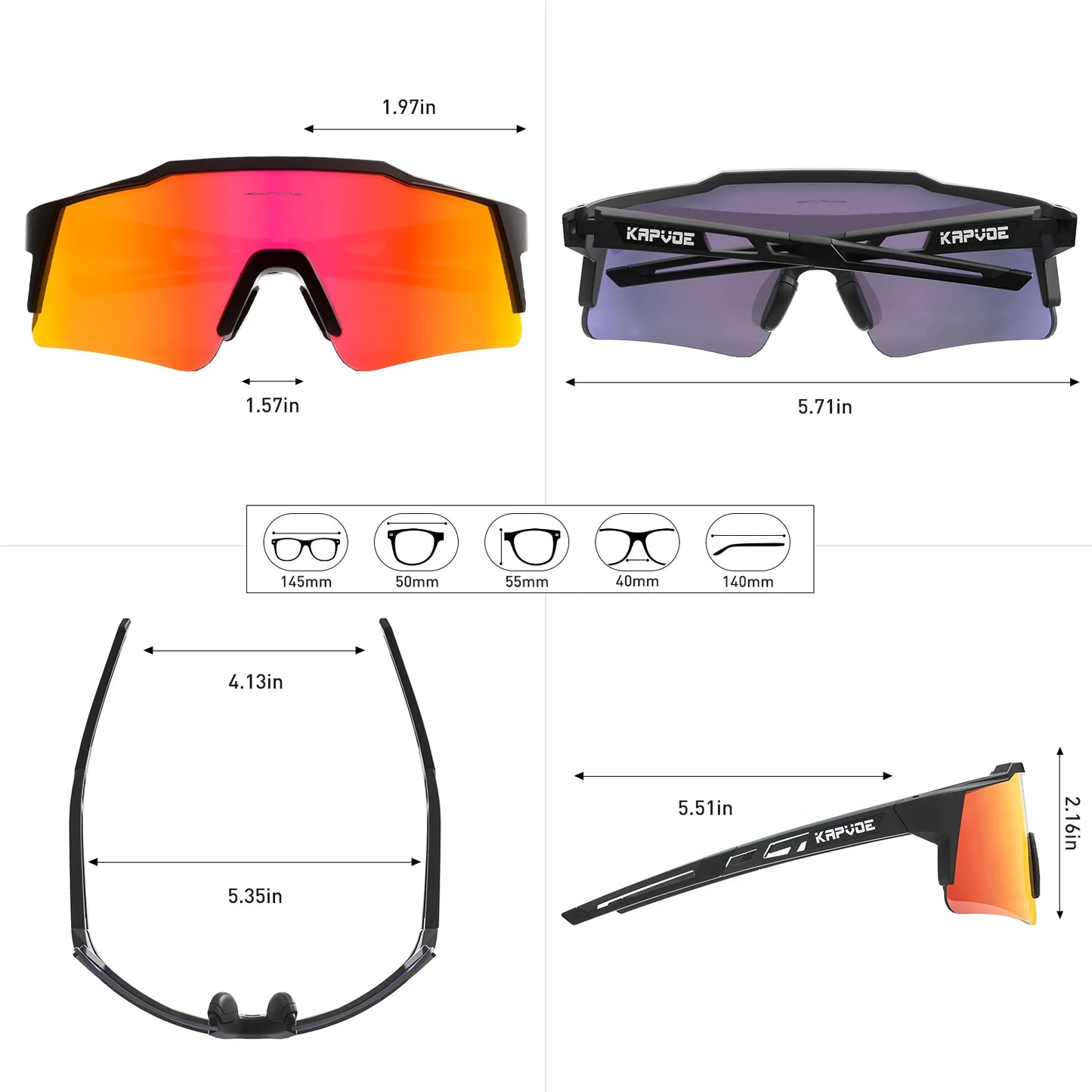 Kapvoe  Bicycle Cycling Sunglasses Polarized Cycling Glasses Bike MTB UV400 Mountain Men/Women Eyewear Outdoor Sport Goggles