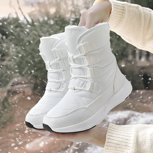 Winter Women Boots Plush Warm Thick Soled Cotton Shoes For Women Non-slip Platform Ankle Boots Waterproof Snow Boots