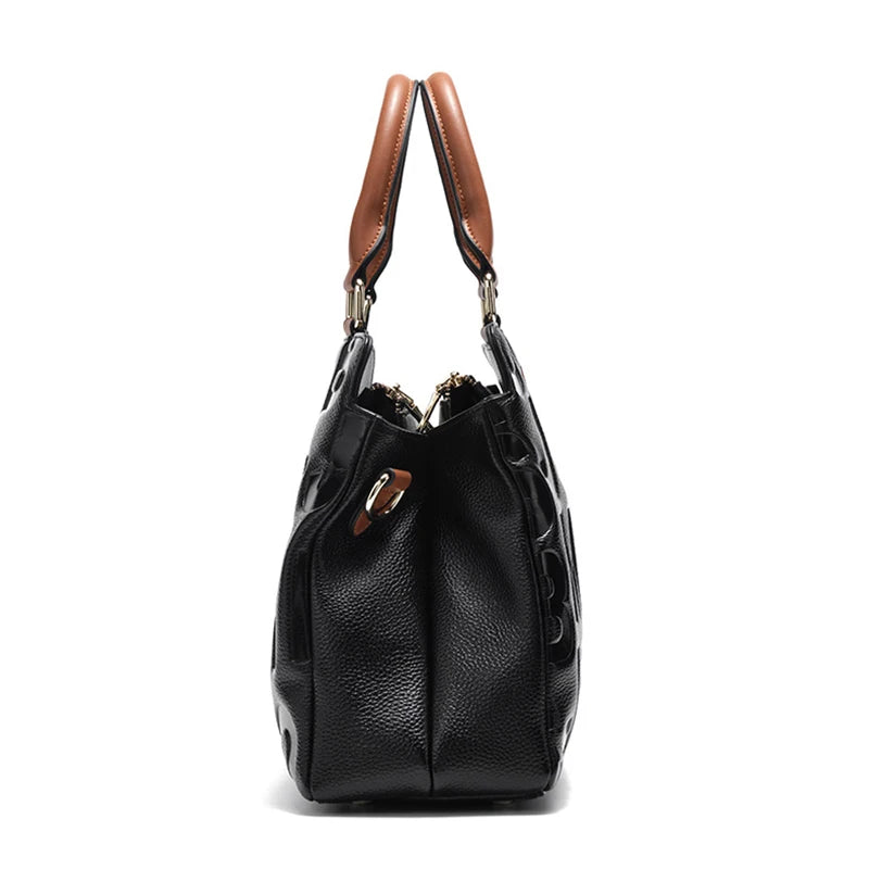 Genuine Leather Women's Bag New Fashion Cowhide One Shoulder Crossbody Bag Women's Bag Large Capacity Handbag Women's Bag