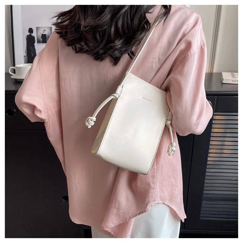 Fashion Versatile Crossbody Bag New Ins Simple Soft Leather Shoulder Bag Women Light Zero Wallet Mobile Bag