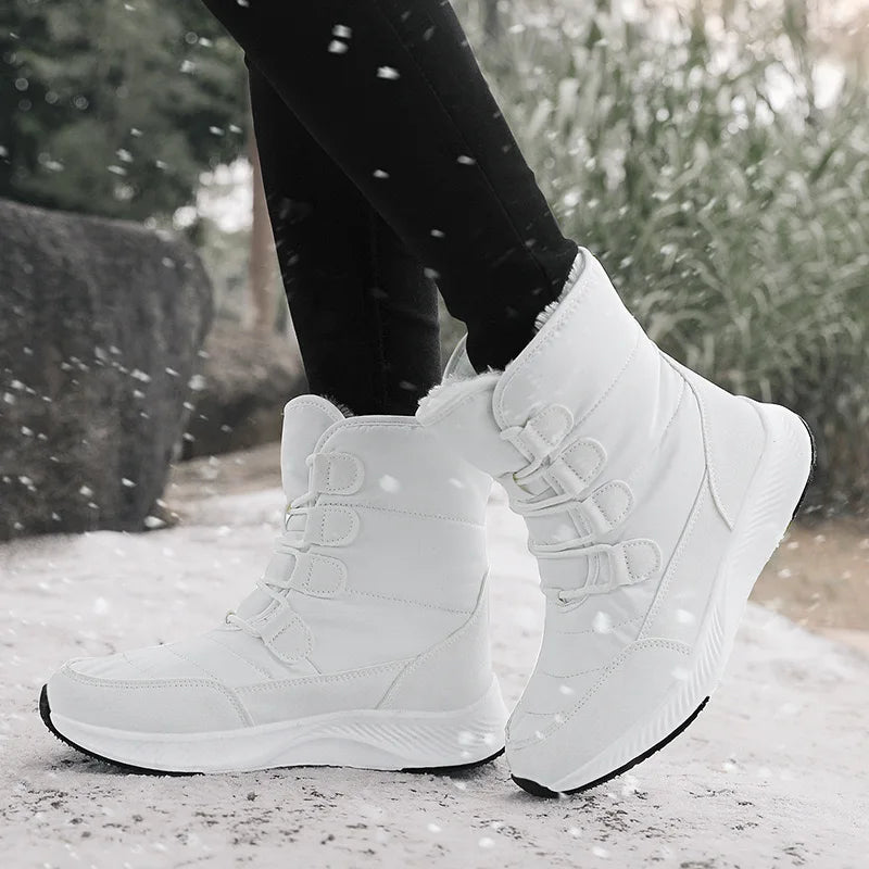 Winter Women Boots Plush Warm Thick Soled Cotton Shoes For Women Non-slip Platform Ankle Boots Waterproof Snow Boots