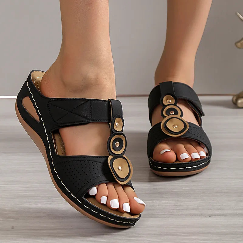 Summer women's new Roman sloping sandals