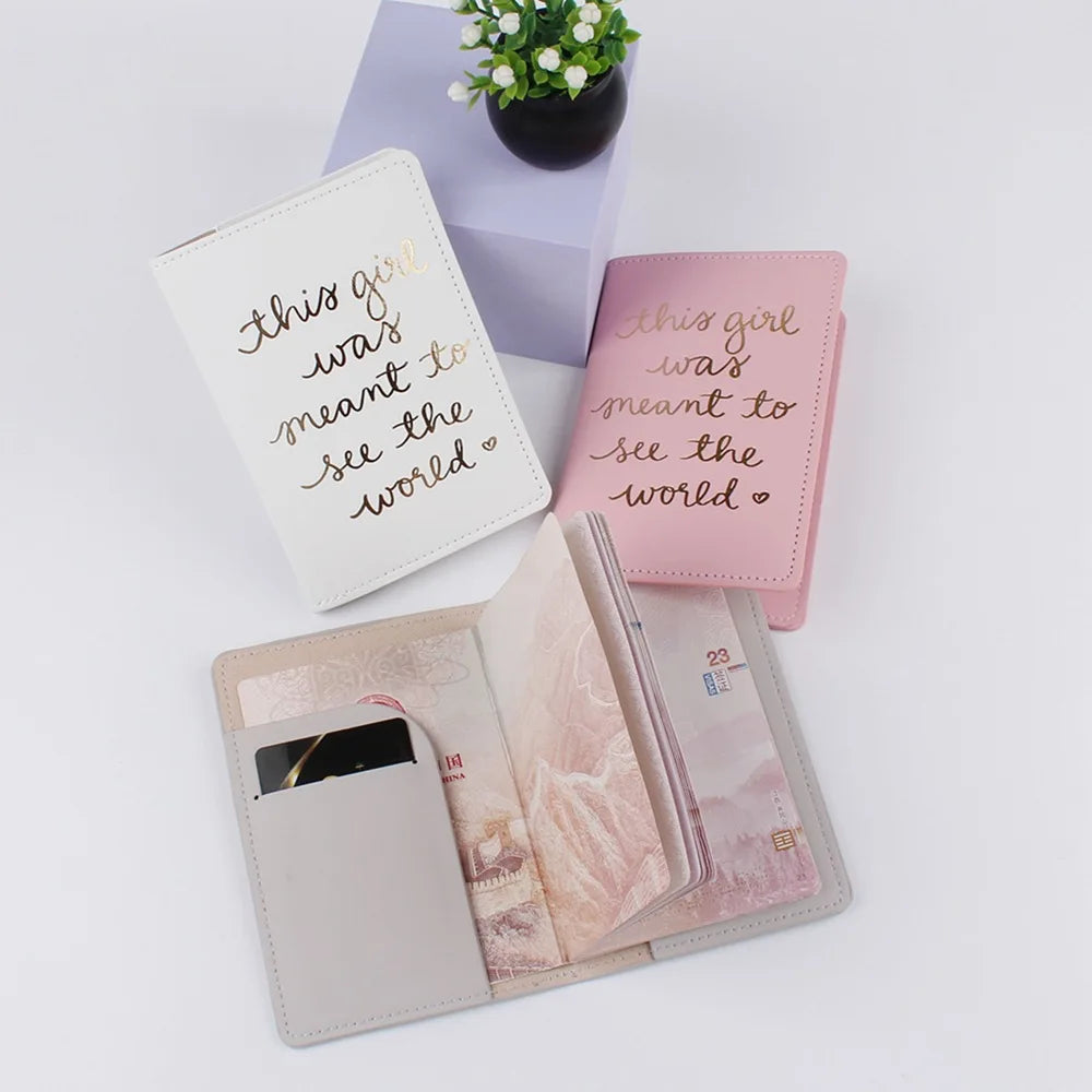 Travel Waterproof Dirt Passport Holder Cover Wallet Letter Print Fashion ID Card Holders Business Credit Card Holder Case Pouch