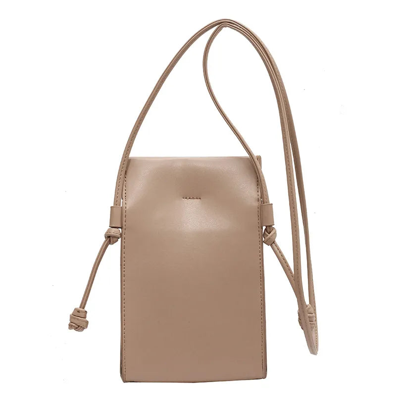 Fashion Versatile Crossbody Bag New Ins Simple Soft Leather Shoulder Bag Women Light Zero Wallet Mobile Bag