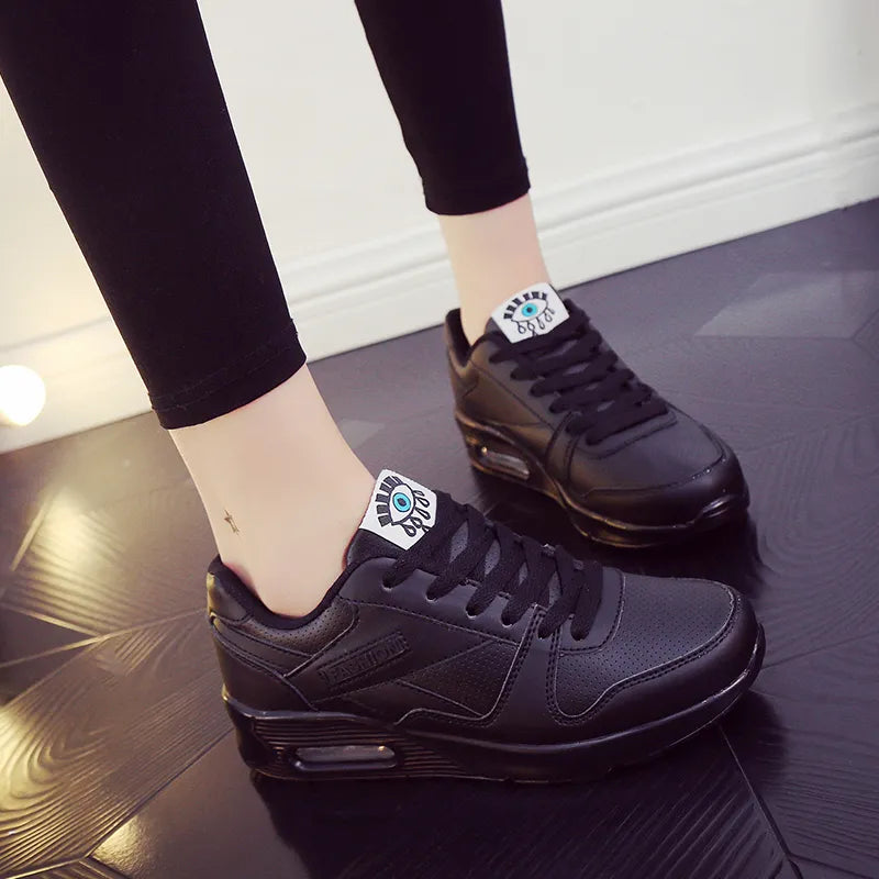 Women Chunky Sneakers Lace Up Platform Shoes Fashion Single shoe flat shoes