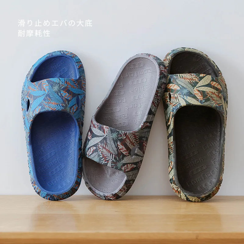 Men Shoes Summer Slippers New Beach Sandals Male Casual Flat Non-slip Breathable Light Home Slides