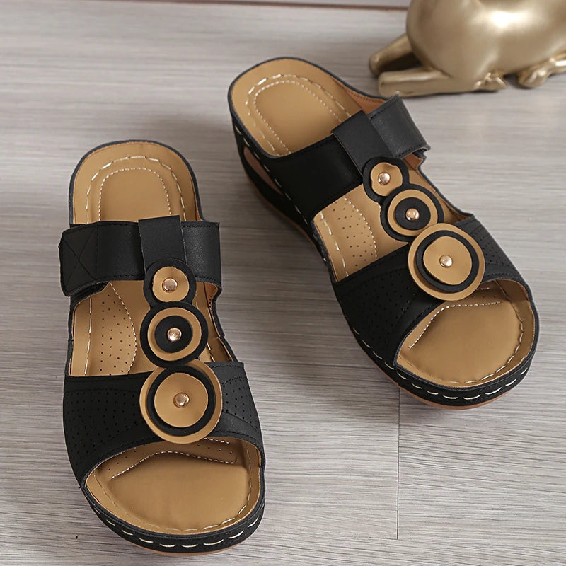 Summer women's new Roman sloping sandals