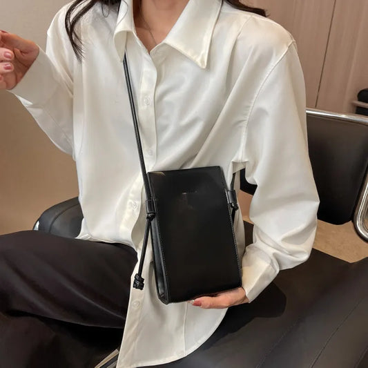 Fashion Versatile Crossbody Bag New Ins Simple Soft Leather Shoulder Bag Women Light Zero Wallet Mobile Bag