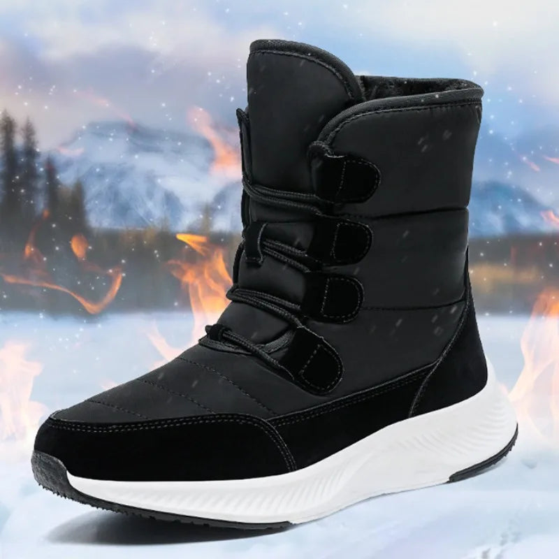 Winter Women Boots Plush Warm Thick Soled Cotton Shoes For Women Non-slip Platform Ankle Boots Waterproof Snow Boots