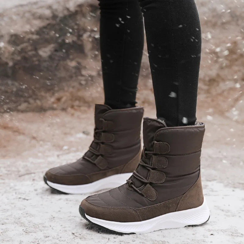 Winter Women Boots Plush Warm Thick Soled Cotton Shoes For Women Non-slip Platform Ankle Boots Waterproof Snow Boots