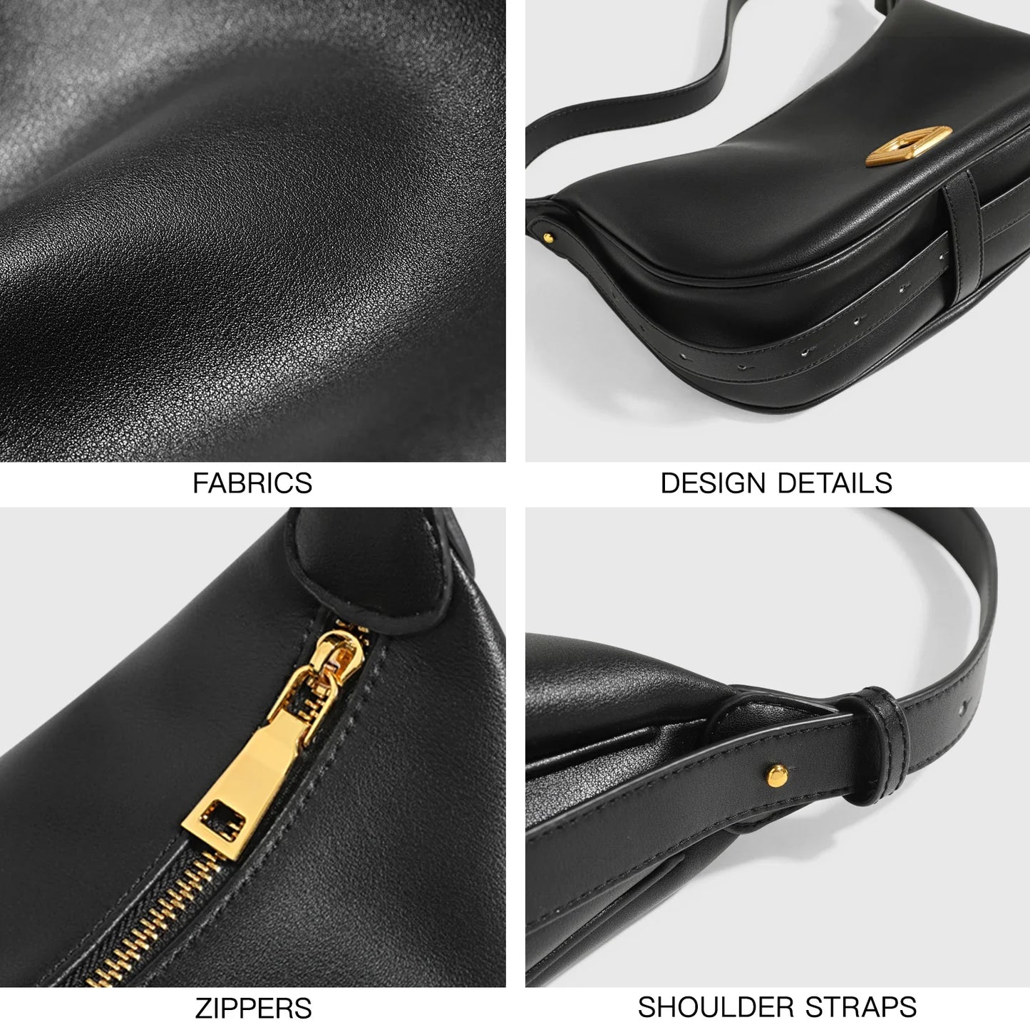 ITAMOOD Genuine Leather Hobo Bag for Women, Crescent Shaped Shoulder Bag, Luxury Designer Exquisite Fashion Crossbody Bag