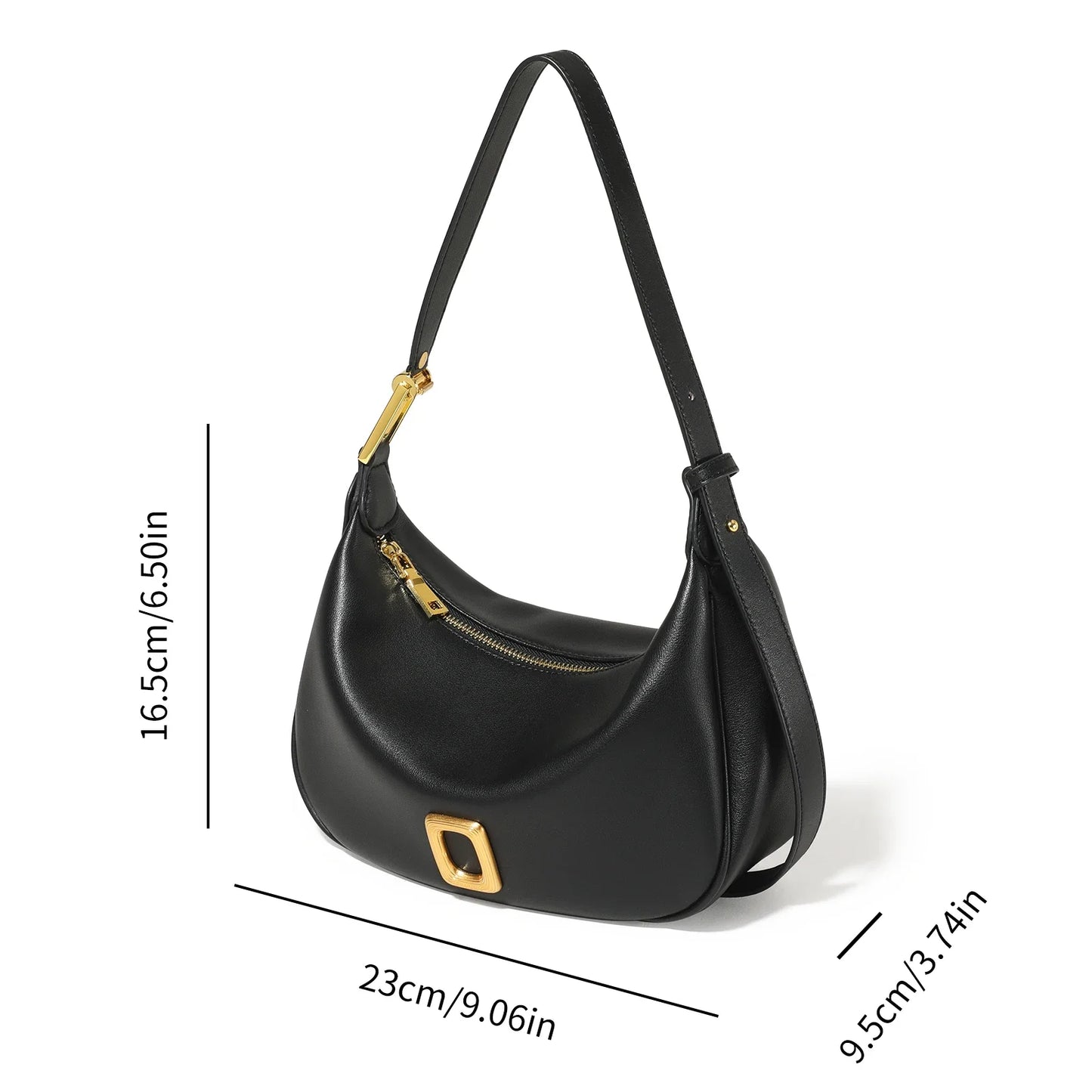 ITAMOOD Genuine Leather Hobo Bag for Women, Crescent Shaped Shoulder Bag, Luxury Designer Exquisite Fashion Crossbody Bag