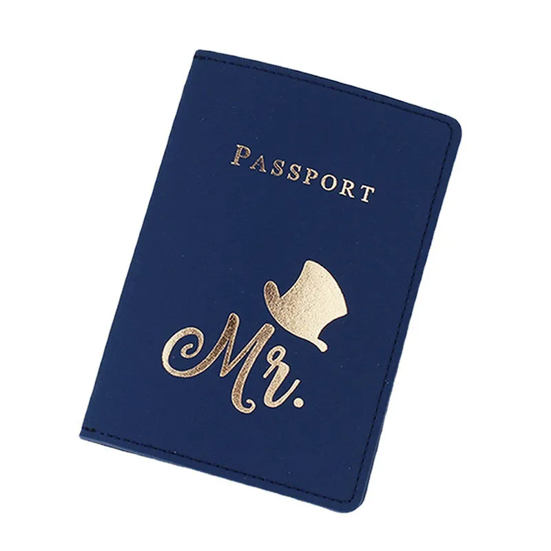 Travel Passport Protective Case Passport Holder PU Leather Creative Gilded Business Couple Commuting Document Storage Bag Holder