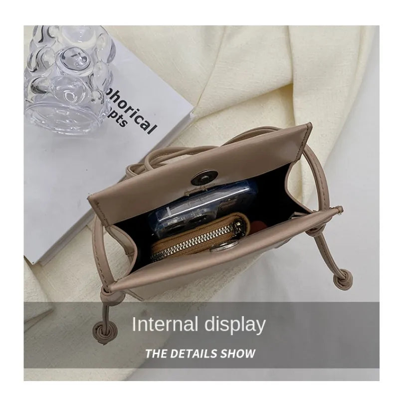 Fashion Versatile Crossbody Bag New Ins Simple Soft Leather Shoulder Bag Women Light Zero Wallet Mobile Bag