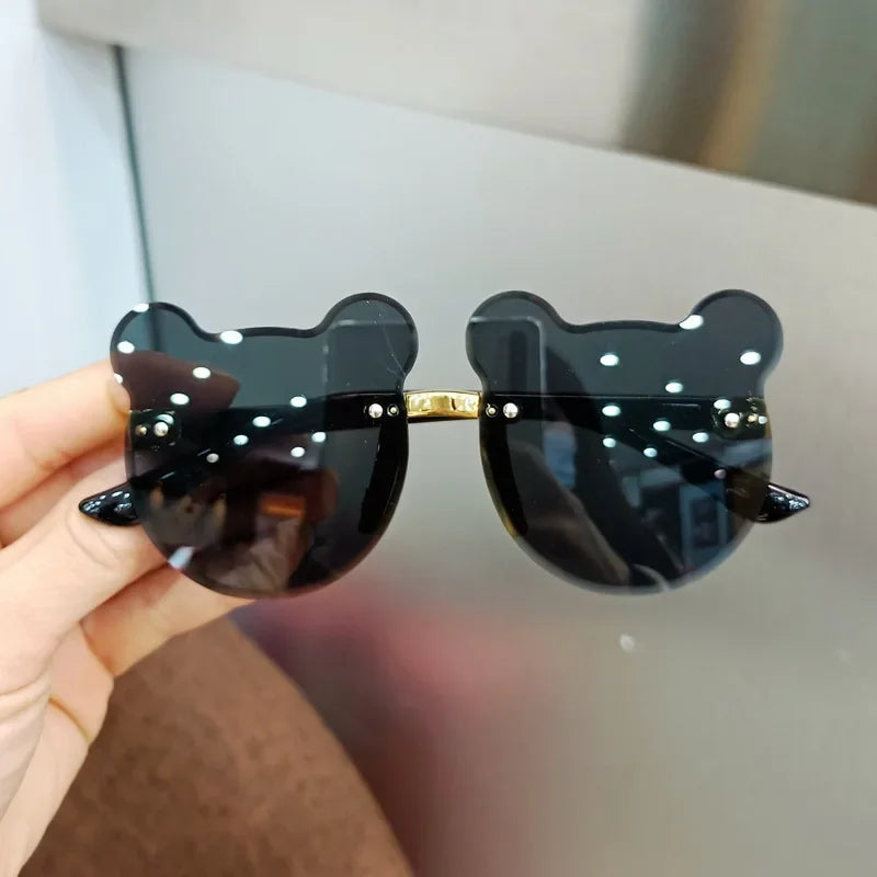 Summer Girl Boys Cute Kids Rimless Sunglasses Animal Cartoon Bear Children Baby Outdoor Sun Glasses Lunette