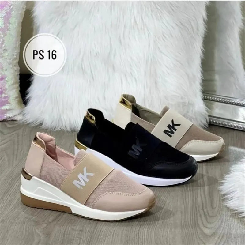 New Style Women Wedges Sneakers Lace - Up Breathable Sports Shoes Casual Platform Female Footwear Ladies Vulcanized Shoes