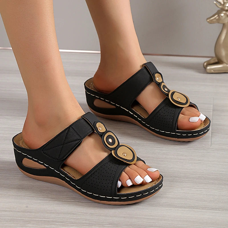 Summer women's new Roman sloping sandals