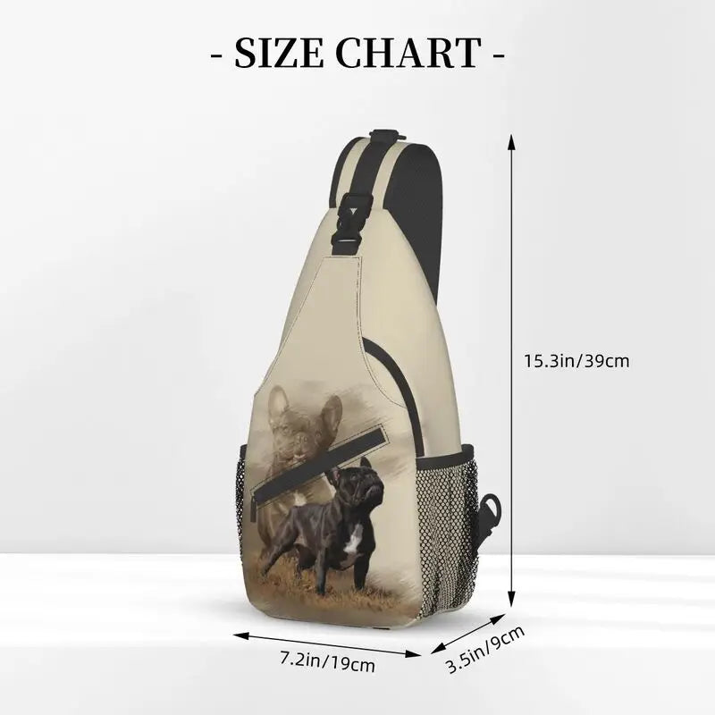 Personalized Cool French Bulldog Sling Bag for Men Fashion Pet Dog Shoulder Crossbody Chest Backpack Travel Hiking Daypack