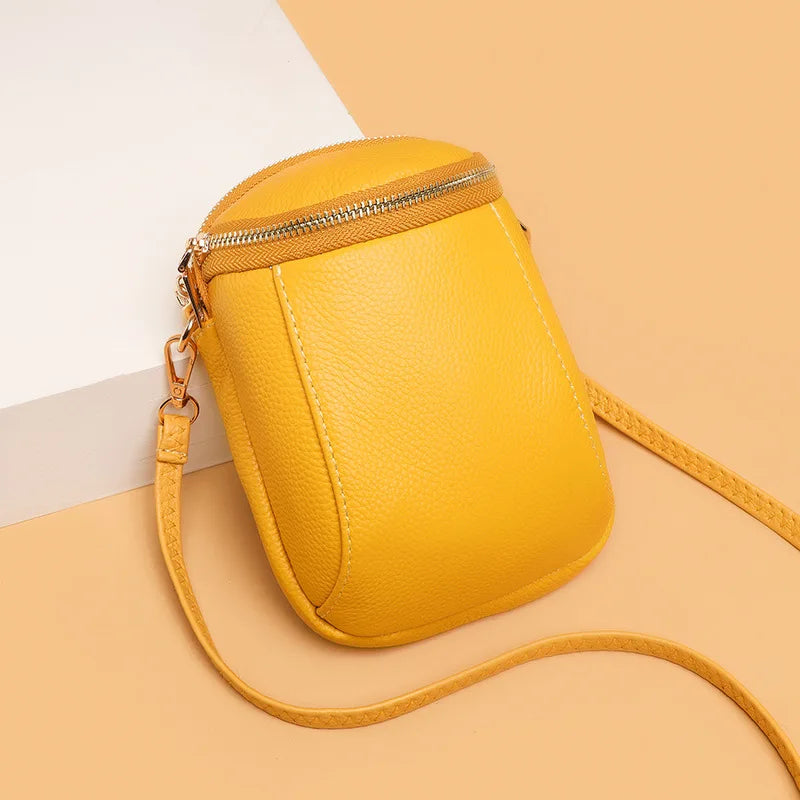 High-quality Soft Genuine Leather Mobile Phone Bag New Mini Cross-body Bag Texture Top Layer Cowhide Shoulder Bag for Women