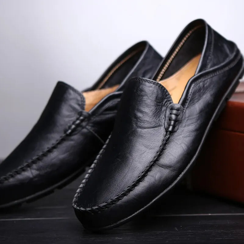 Men Loafers Leather Shoes For Men Casual Shoes Moccasins Breathable Men Driving Shoes Comfort Flats