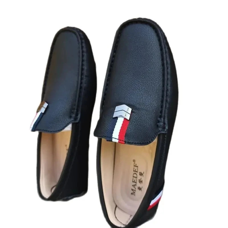 YRZL Loafers Men Casual PU Leather Loafers Luxury Brand Mens Loafers Moccasins Breathable Slip on Black Driving Shoes Man