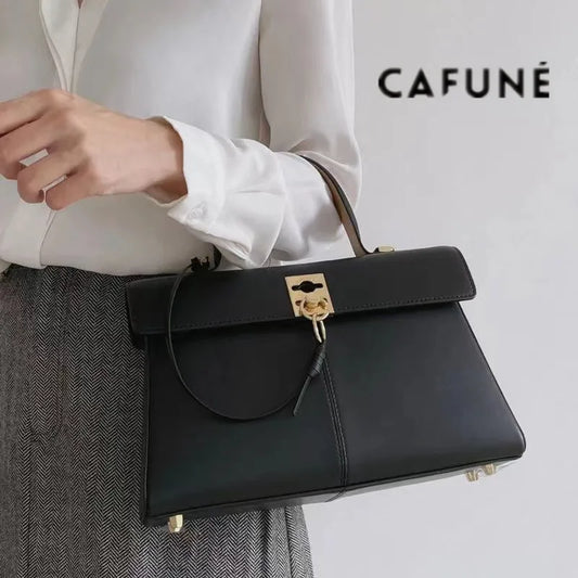 Fashion CAFUNE Ladies Leather CAFUNE Stance Wallet Shoulder Messenger Handbag Trapezoidal Bag