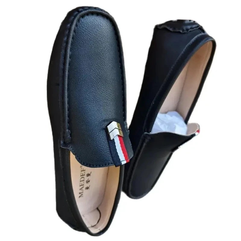 YRZL Loafers Men Casual PU Leather Loafers Luxury Brand Mens Loafers Moccasins Breathable Slip on Black Driving Shoes Man