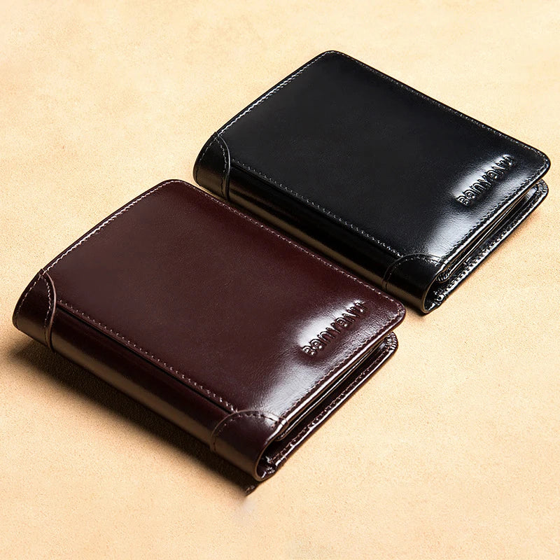 1PC For Male Genuine Leather Wallets Men Wallet Credit Business Card Holders Birthday Gifts For Men Gifts For Boyfriend，husband