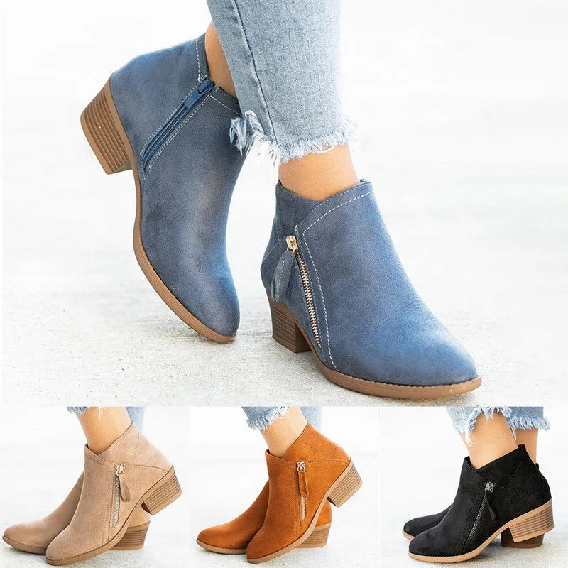 Women's Ankle Boots Autumn Square Heel Boots Platform Sexy Women's Khaki High Heels Shoes New Fashion Winter Fashion Boots