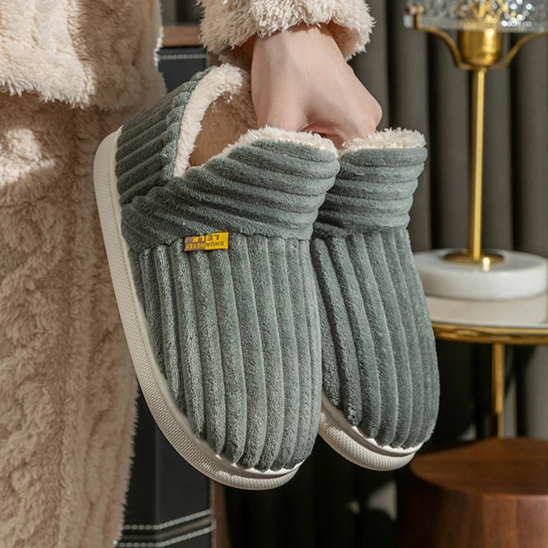 Bebealy Winter Fluffy Fur Shoes Ladies Men Sizes: 35-36 & 37-38 New Fashion Fluffy House Slippers Men Indoor Outdoor Warm Ankle Plush Padded Slippers