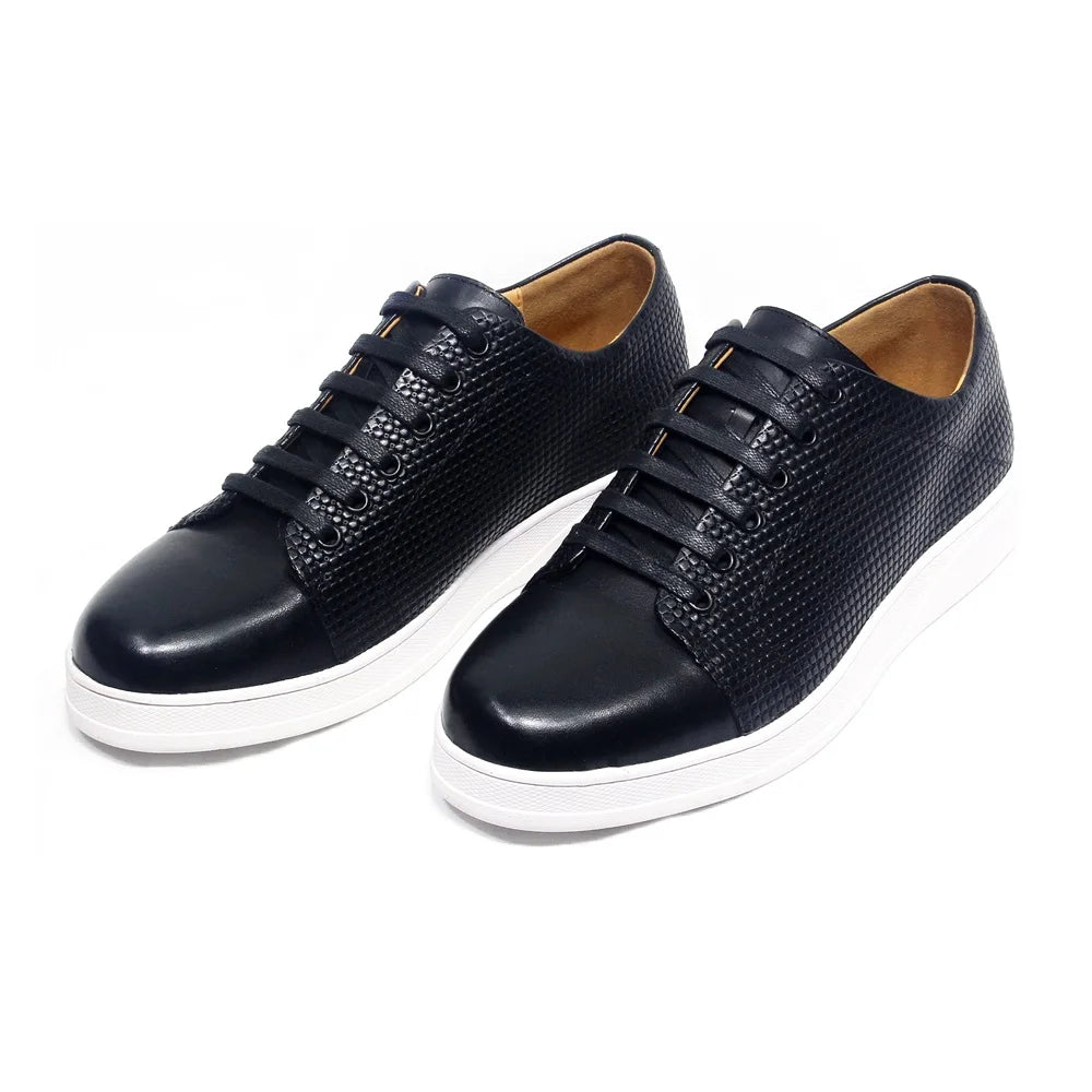 Classic European Style Mens Real Cow Leather Casual Shoes Black Brown Flat Shoelaces Sneakers for Men Lace-Up Travel Derby Shoes