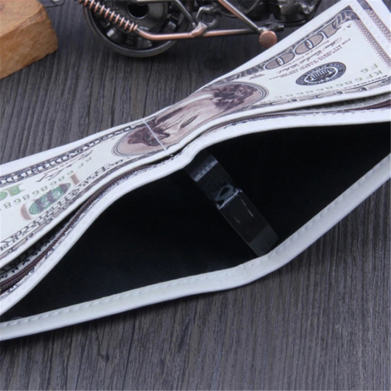 Men Money Canvas Wallets Credit ID Card Holder Bags Purses Currency Notes Pattern Insert Picture Cash Coin Dollars Euro Wallet